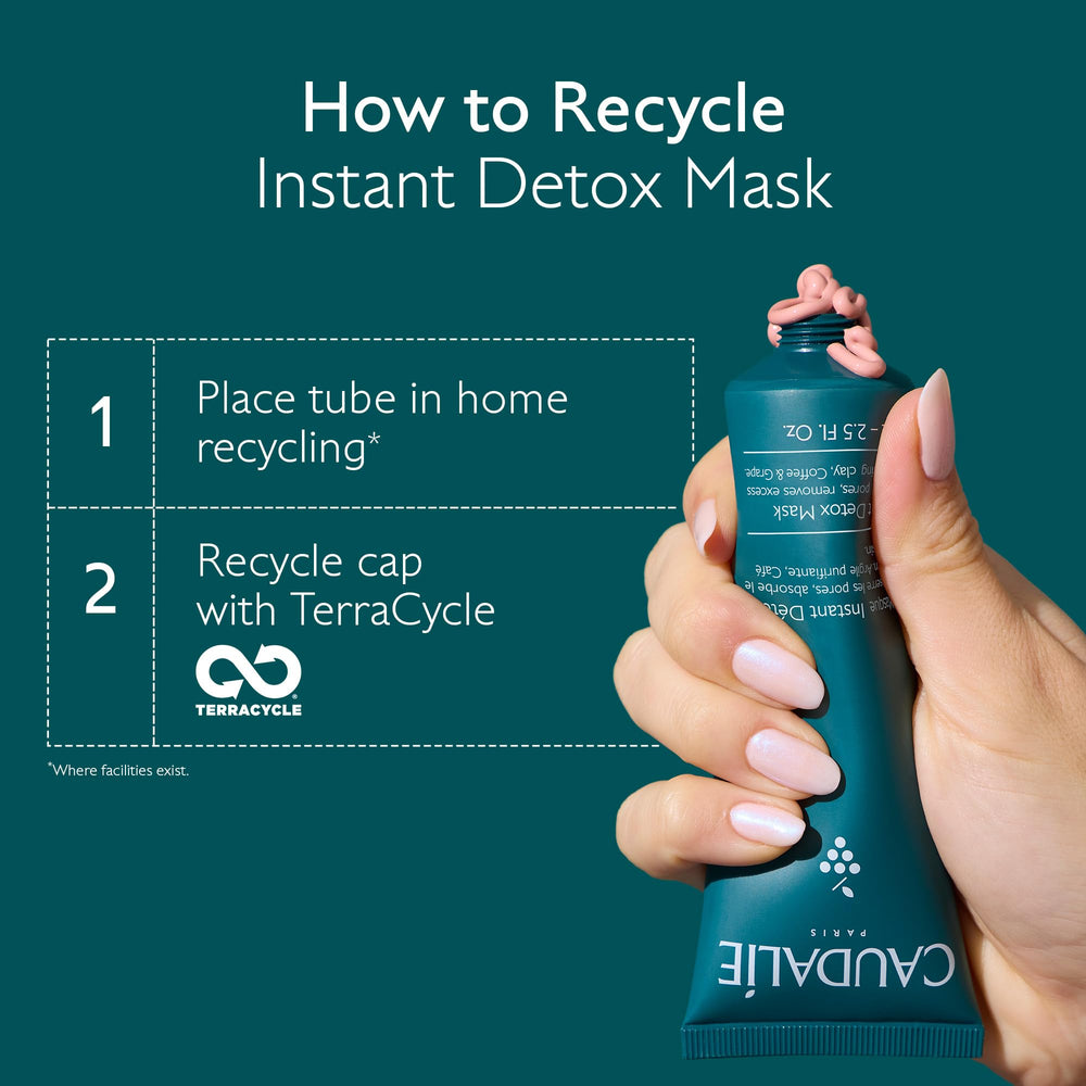 Caudalie Instant Detox Mask natural caffeine contributes to smoother, awake-looking skin