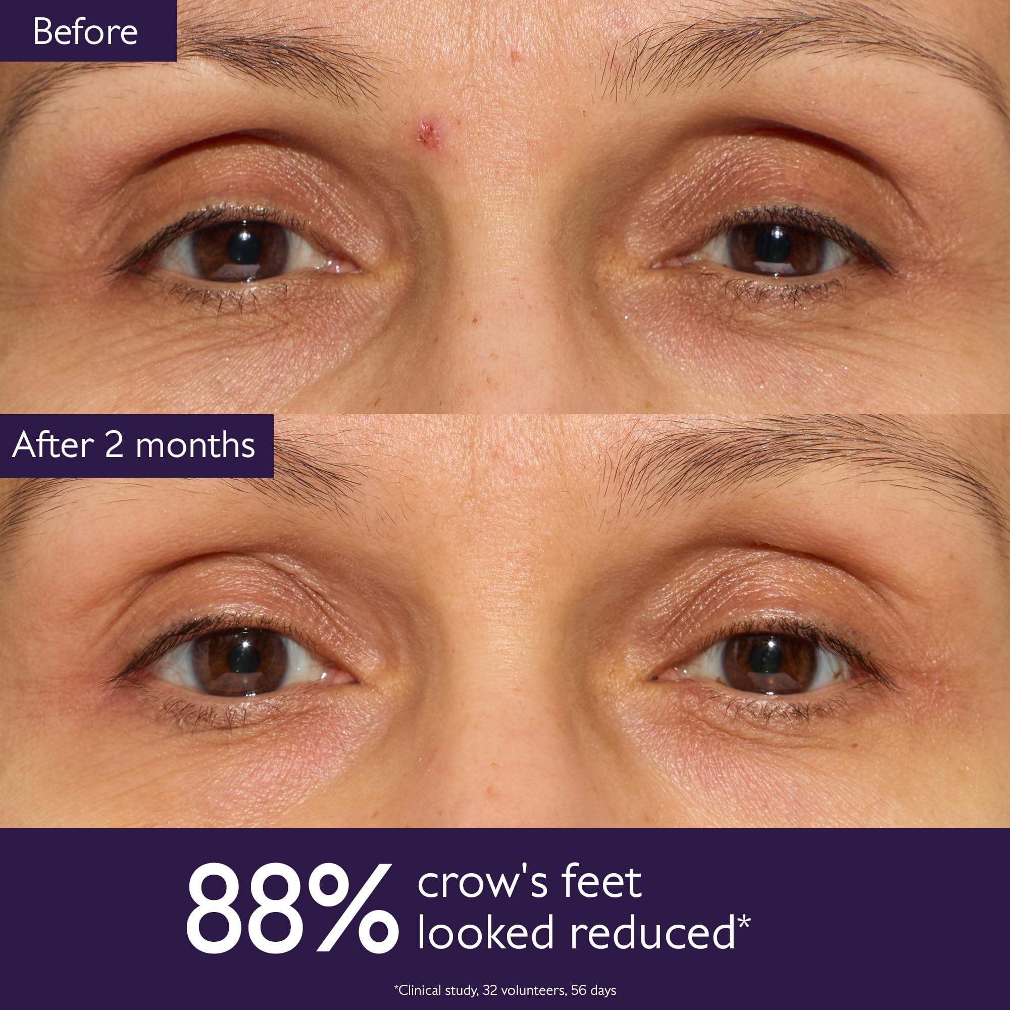 Caudalie Premier Cru eye cream swatch showing hydration and luminosity near eye.