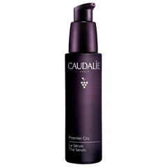 Caudalie Premier Cru serum bottle with pump for instant hydration and smoothing.