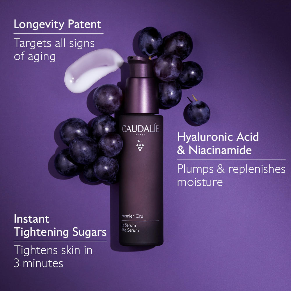 Caudalie Premier Cru serum radiance glow after use supports even-toned complexion.