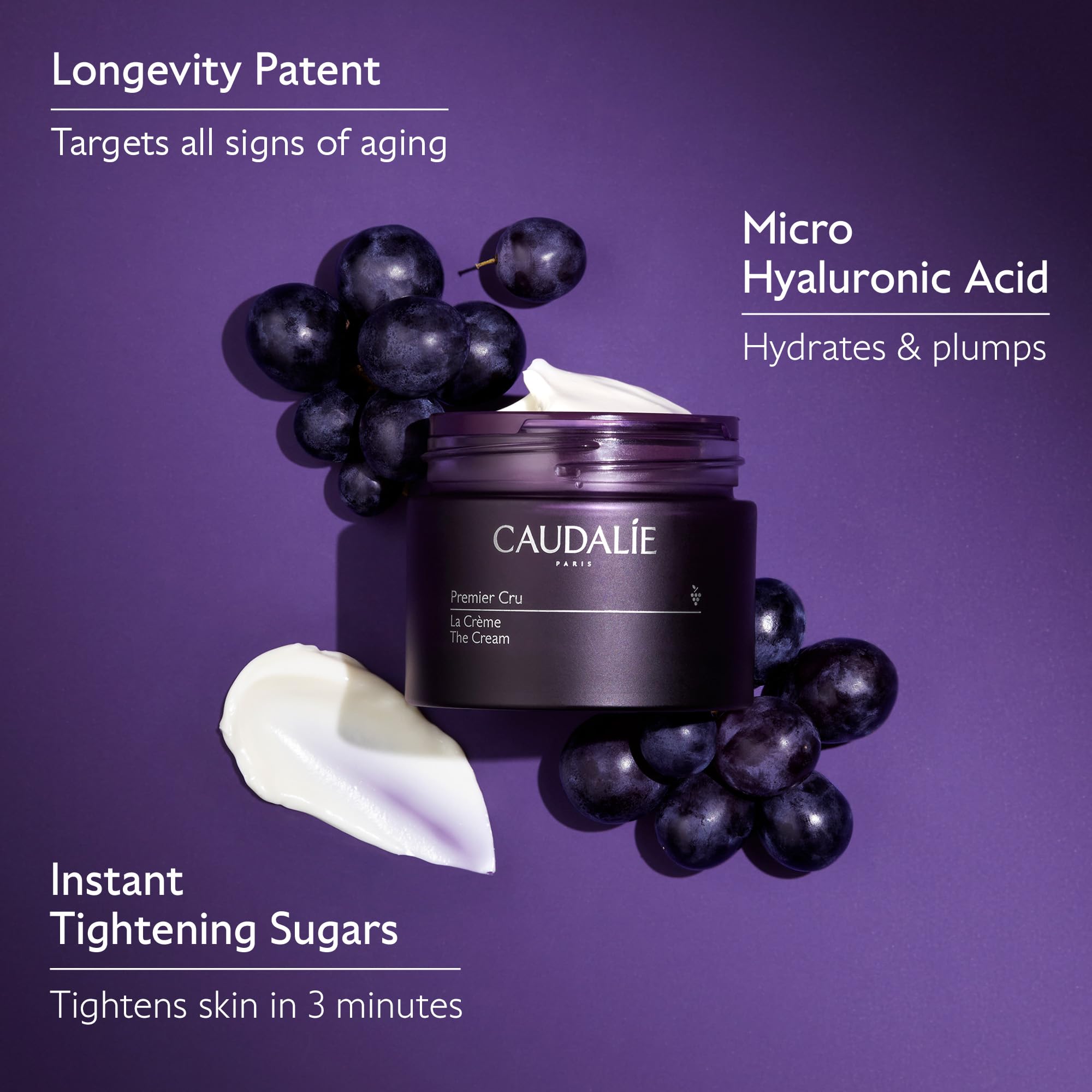 Caudalie Premier Cru skin texture after application appears smoother and hydrated