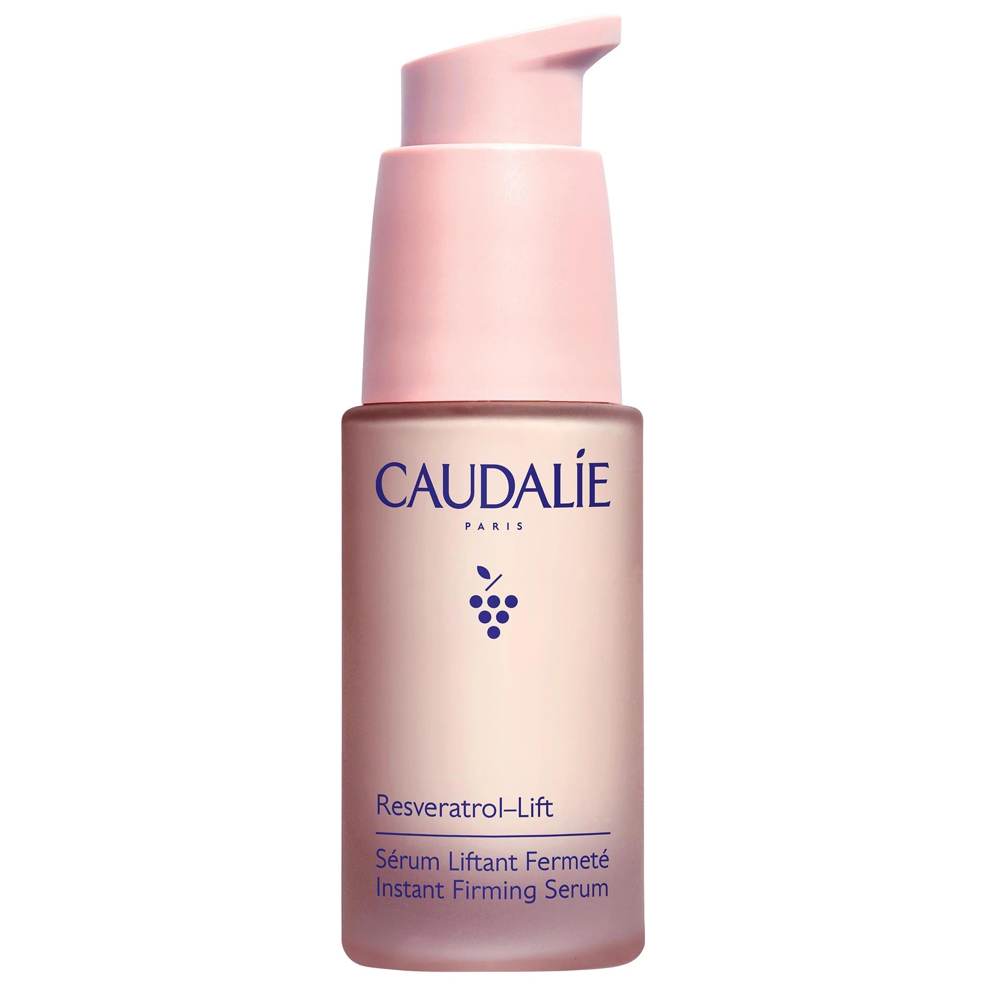 Caudalie Resveratrol-Lift bottle-pump shows a firming skincare routine