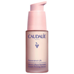 Caudalie Resveratrol-Lift bottle-pump shows a firming skincare routine