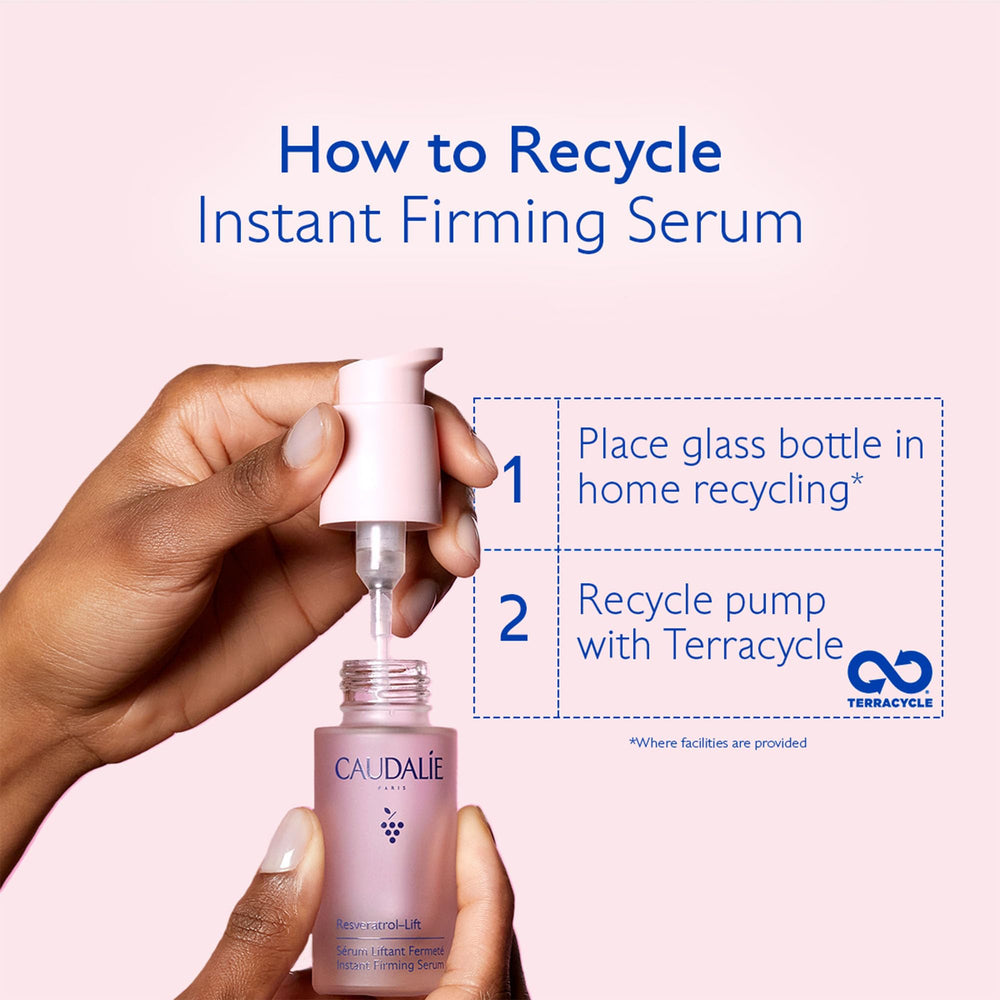 Caudalie Resveratrol-Lift recyclable-packaging signals eco friendly packaging