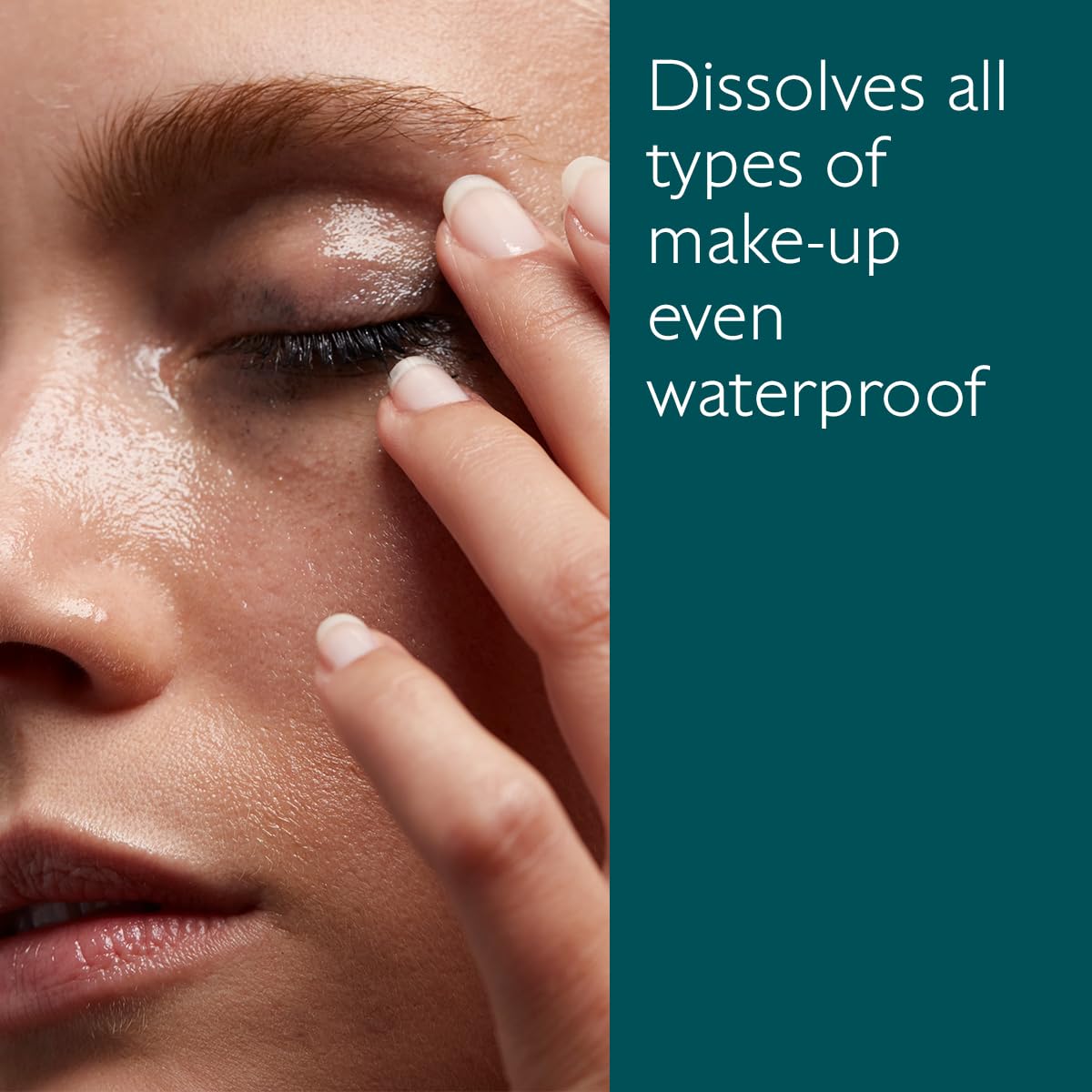 Caudalie Vinoclean makeup removal emulsify action shows makeup melts with water