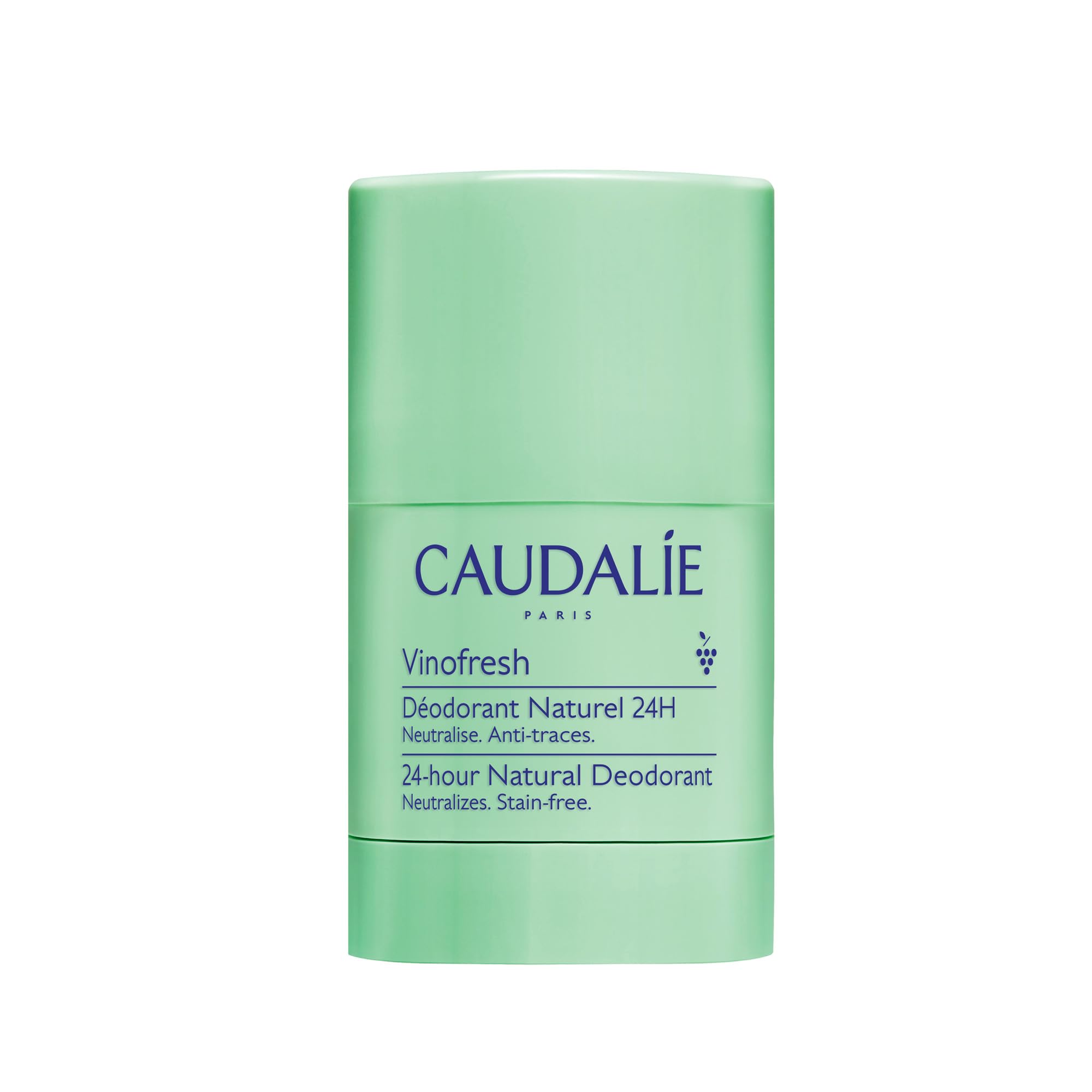 Caudalie Vinofresh deodorant stick packaging shows aluminum-free protection.