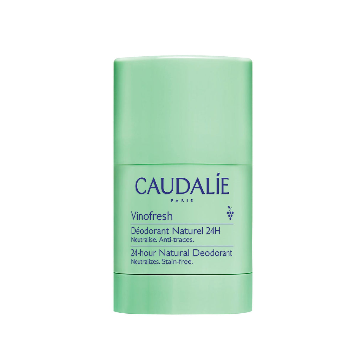 Caudalie Vinofresh deodorant stick packaging shows aluminum-free protection.