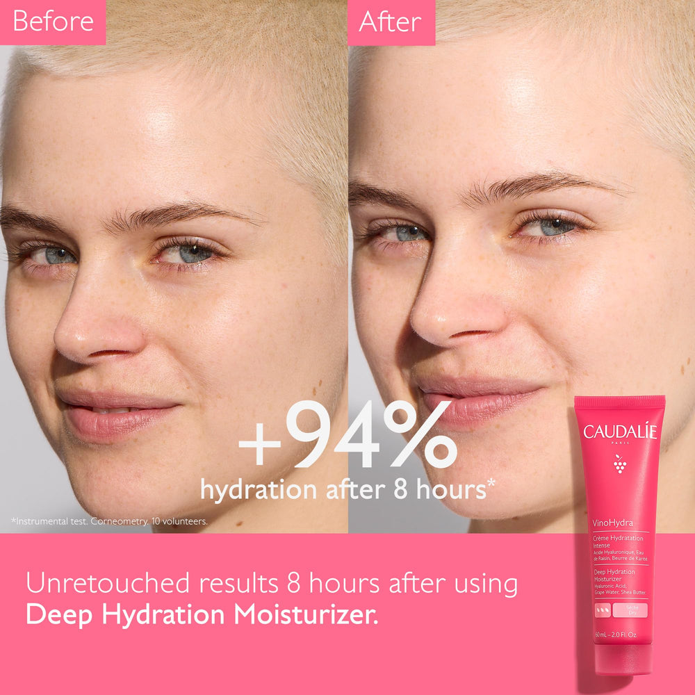 Caudalie VinoHydra texture close-up showing creamy, comforting hydration