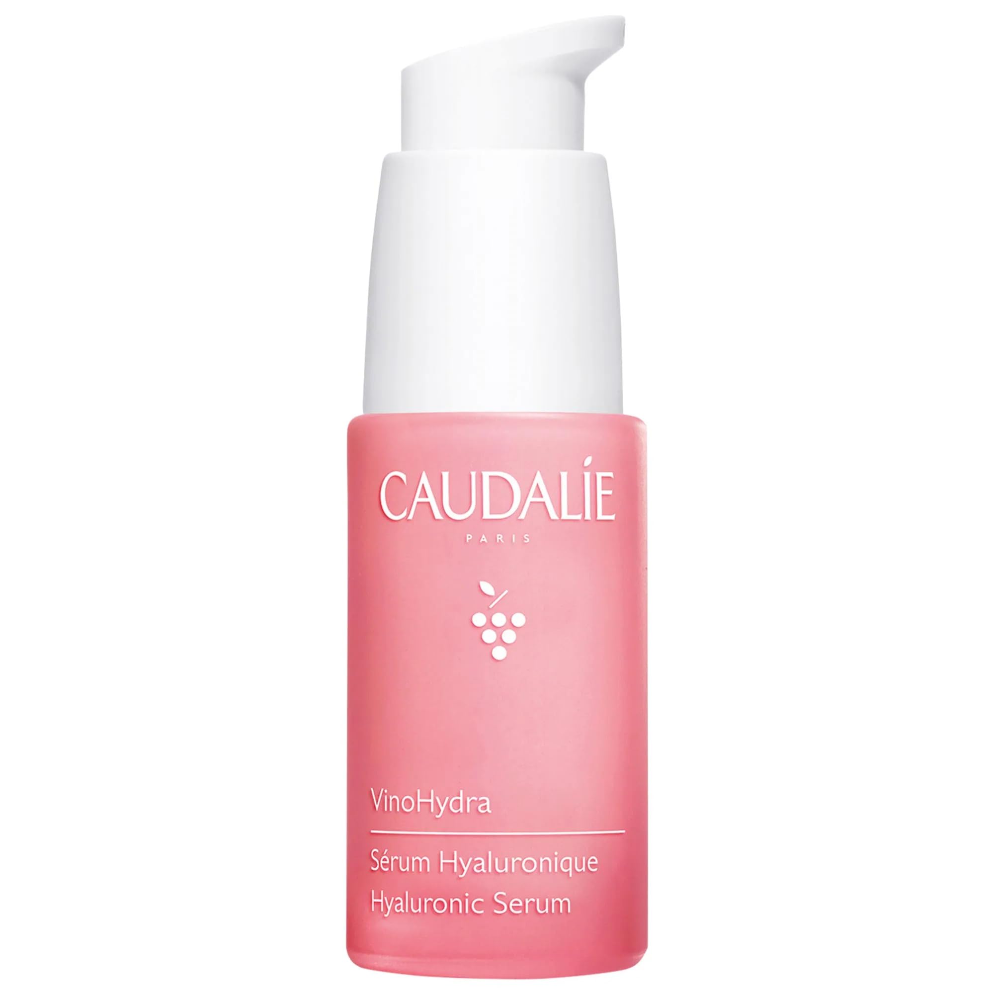 Caudalie VinoHydra serum bottle front, premium packaging for daily hydration.