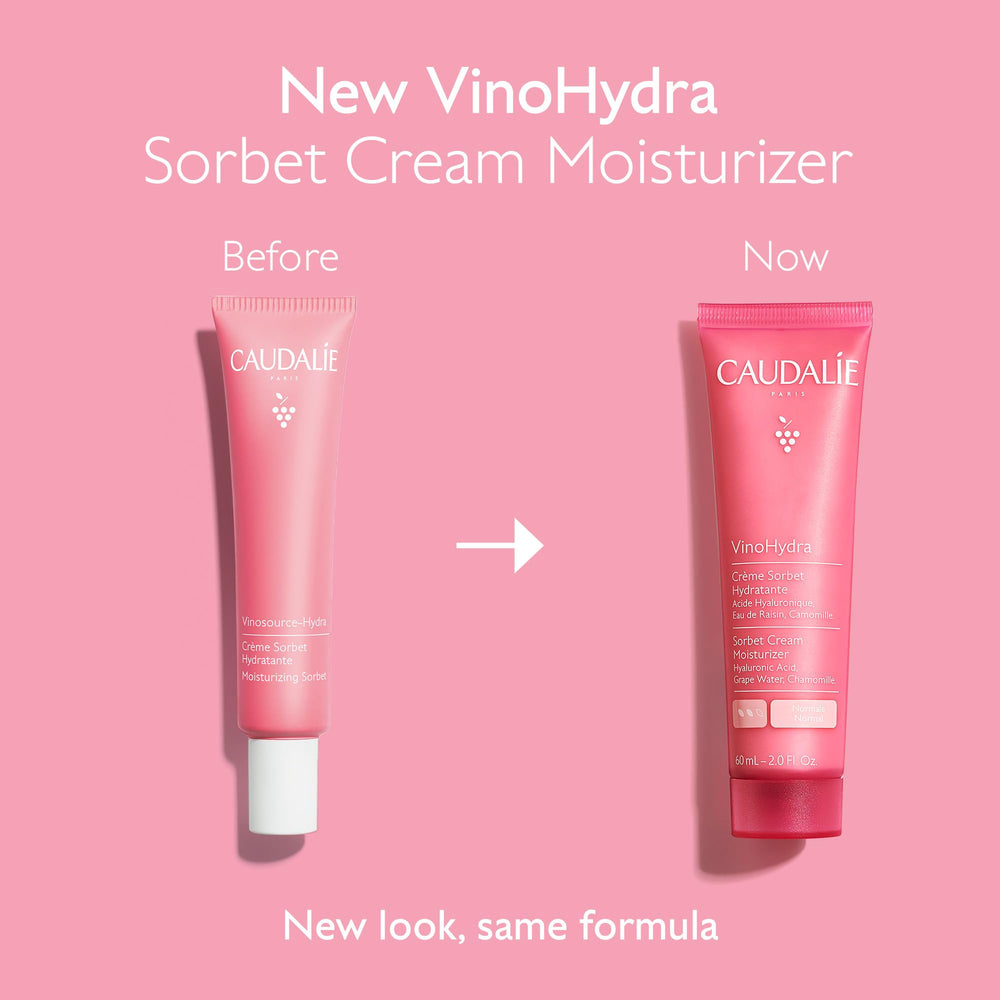 Caudalie VinoHydra Sorbet Cream ingredients highlight grape water and hyaluronic acid