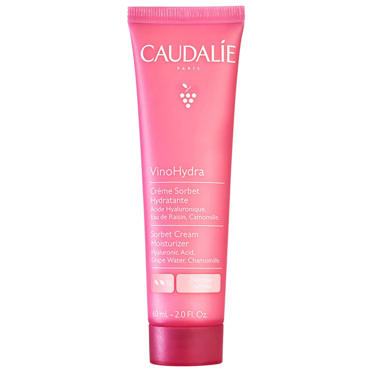 Caudalie VinoHydra Sorbet Cream jar closeup highlighting hydrating formula for sensitive skin