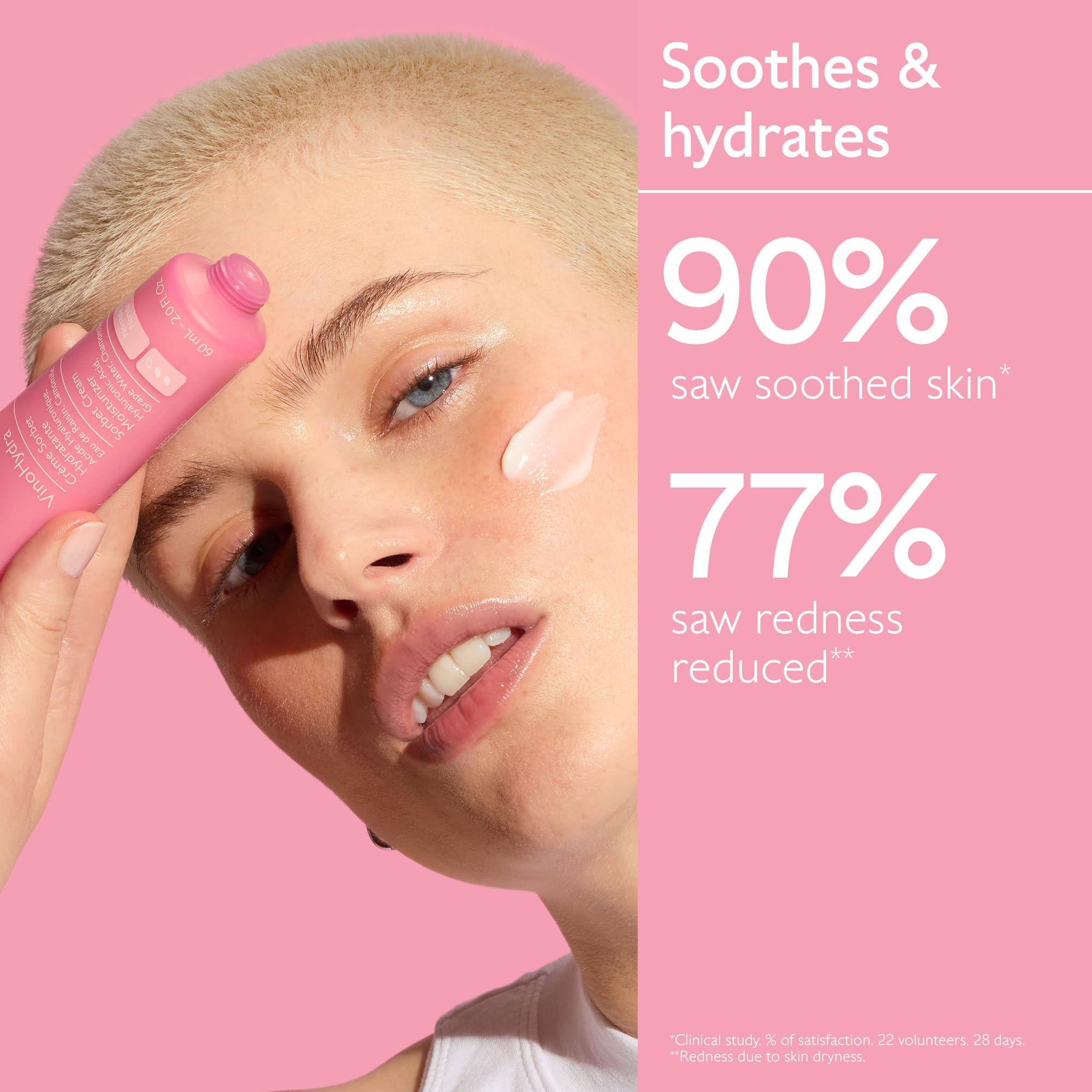 Caudalie VinoHydra Sorbet Cream texture swatch showing refreshing lightweight feel