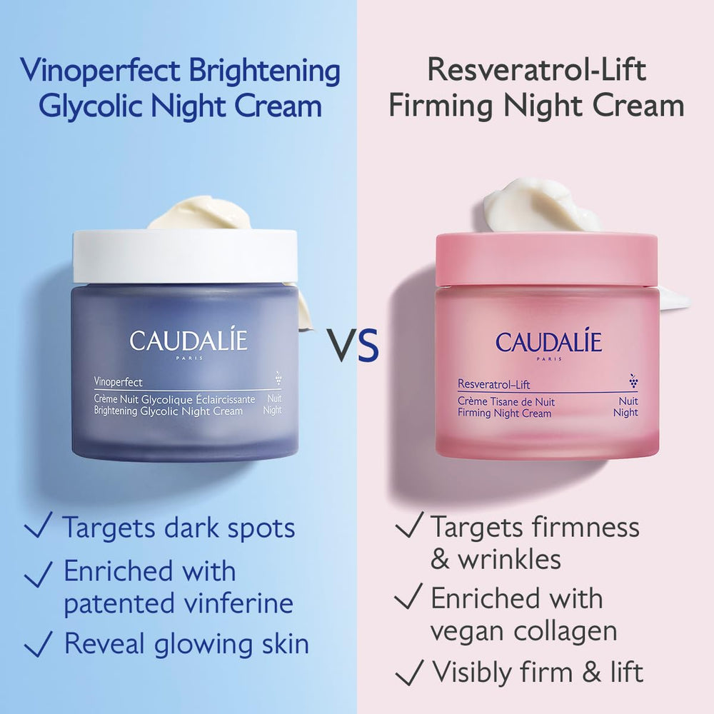 Caudalie Vinoperfect label close-up highlighting Viniferine and glycolic ingredients