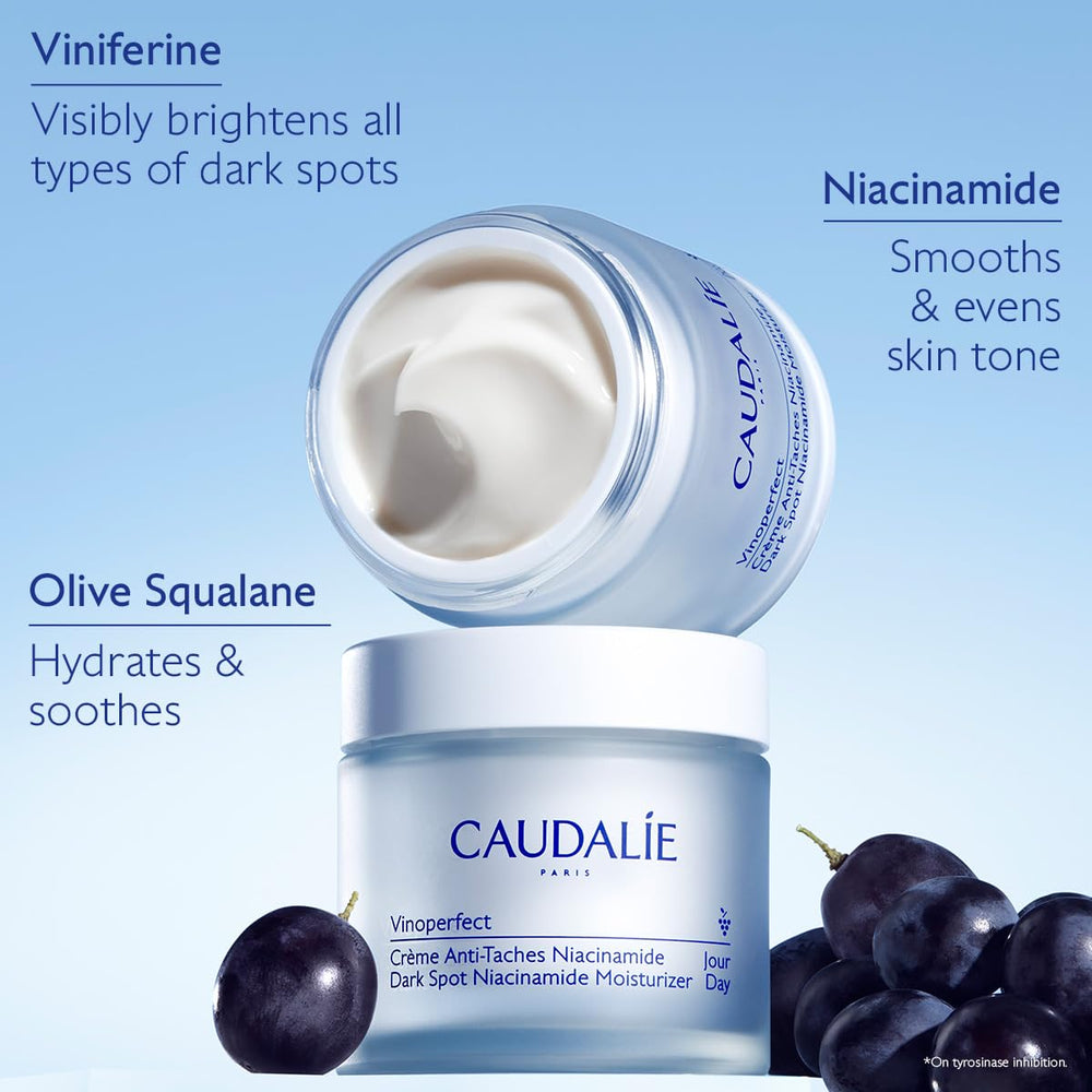 Caudalie Vinoperfect morning routine on face and neck