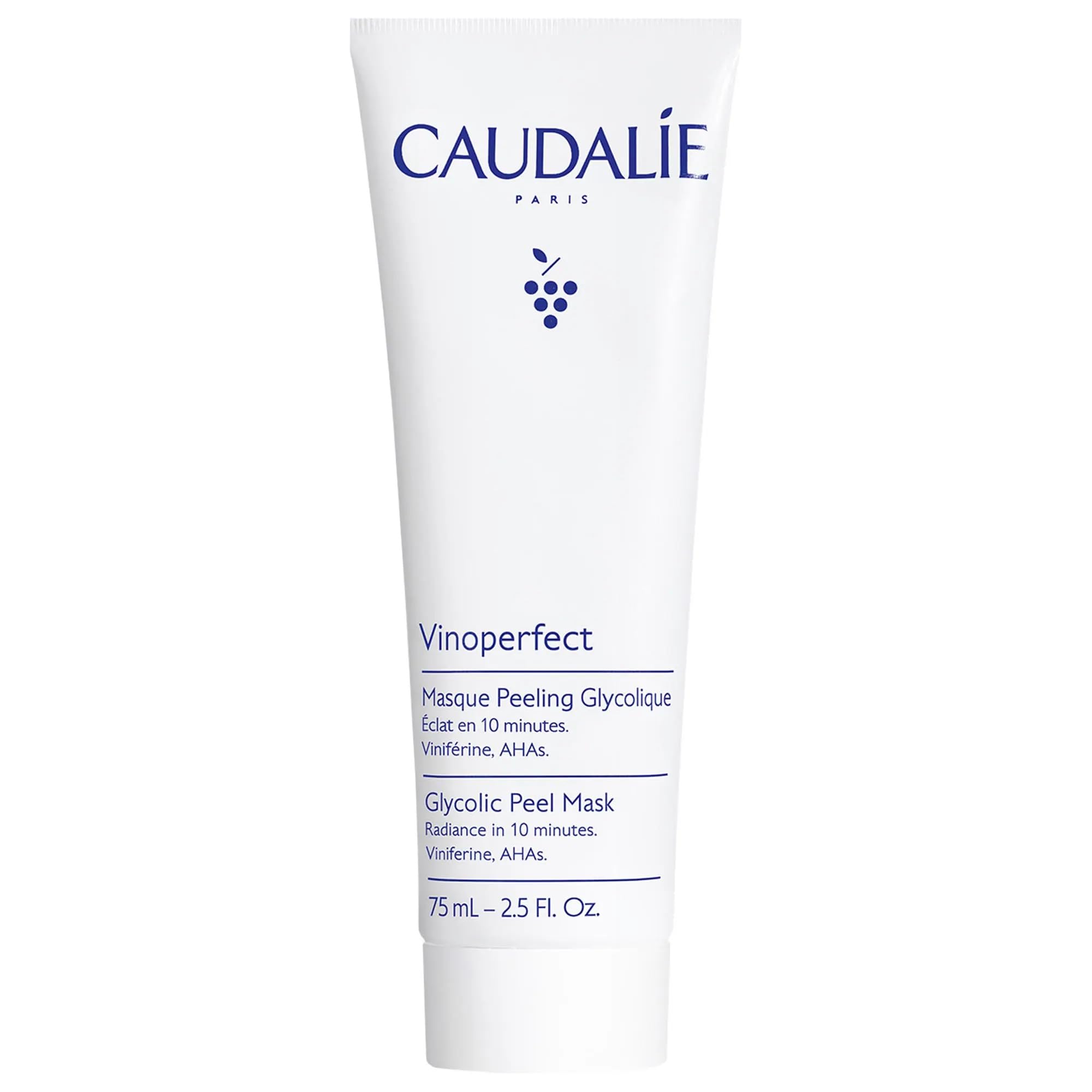 Caudalie Vinoperfect peel-mask application close-up shows easy brush-on brightening.