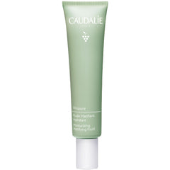 Caudalie Vinopure oil-control moisturizer tube closeup showcases non-greasy hydration and pore refinement.