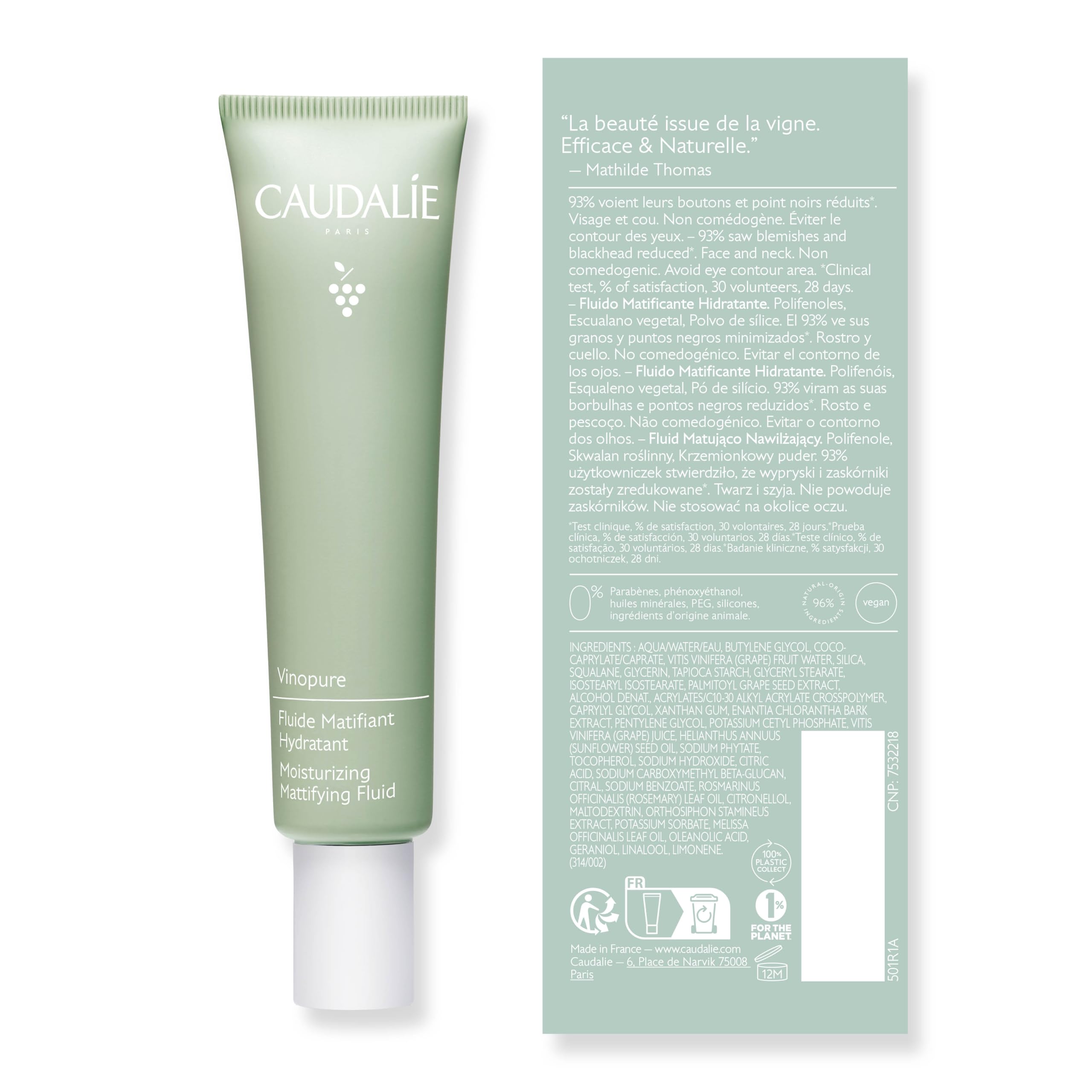 Caudalie Vinopure targets visible pores while maintaining comfortable, non-oily skin throughout the day.