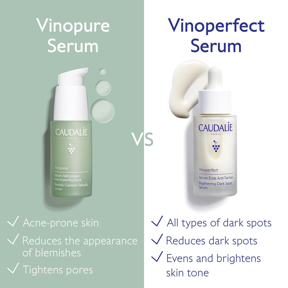 Caudalie Vinopure pore-minimizing close-up focusing on refined pores.