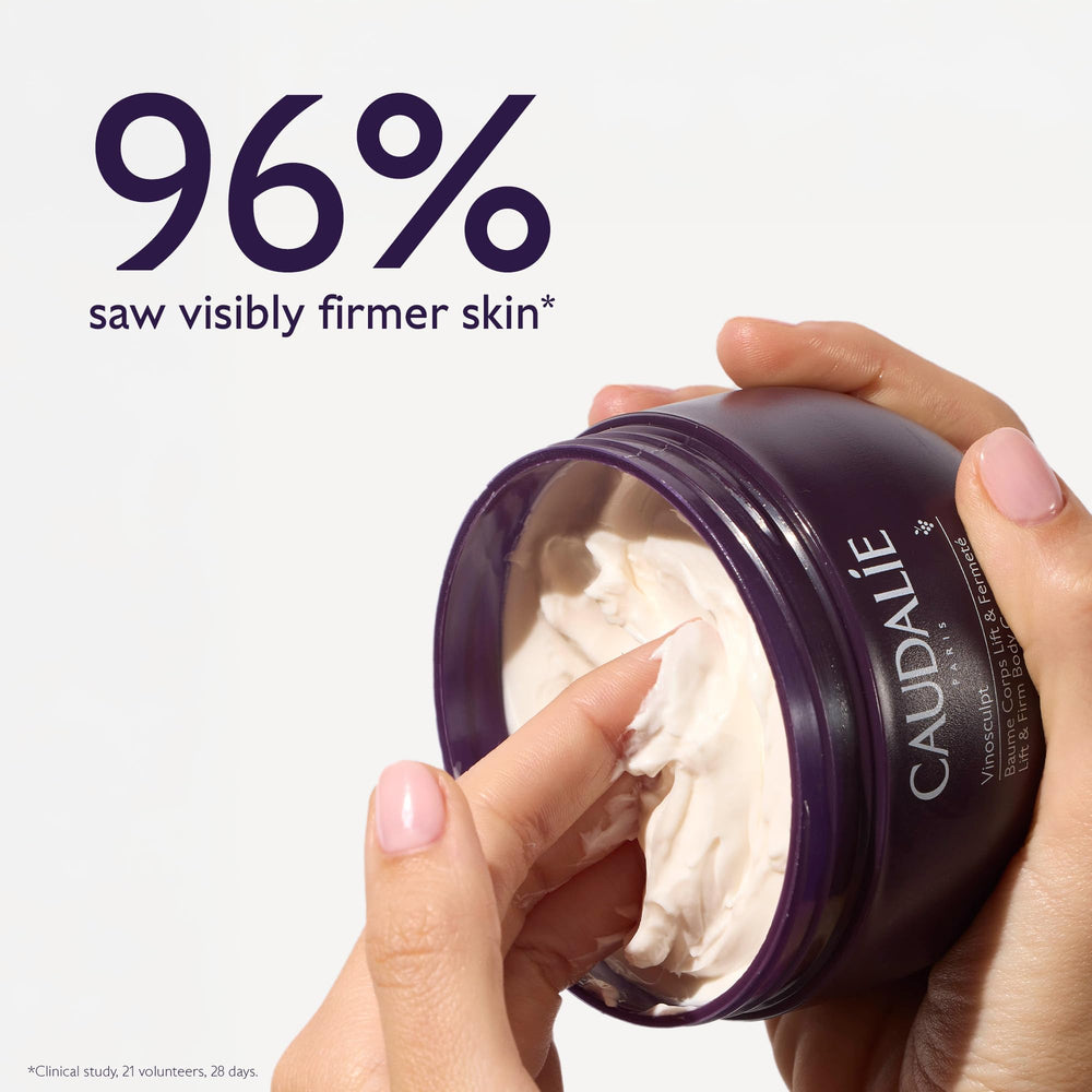 Caudalie Vinosculpt cream texture close-up delivering fast-absorbing moisture.