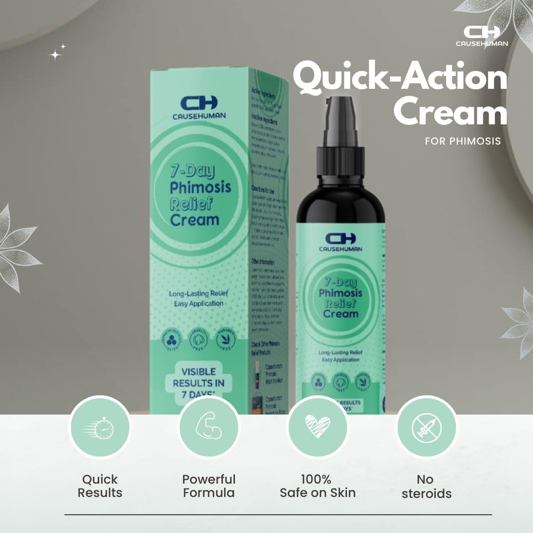Cause Human 7-Day Phimosis Cream non-greasy texture for quick absorption.