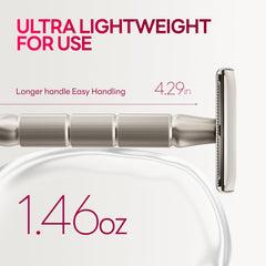 CAVEEM razor handle close-up with non-slip grip for precise shaving.