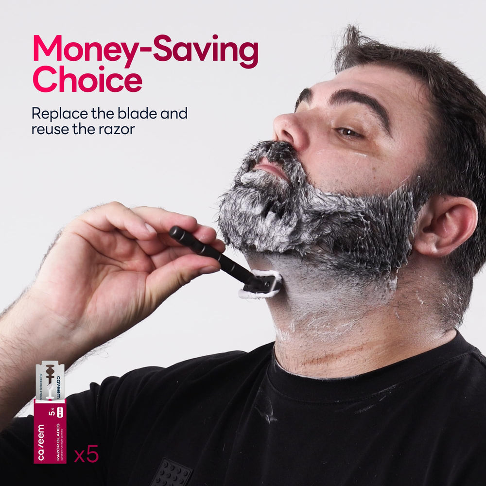 CAVEEM razor handle non slip grip supports comfortable shaving with steady control