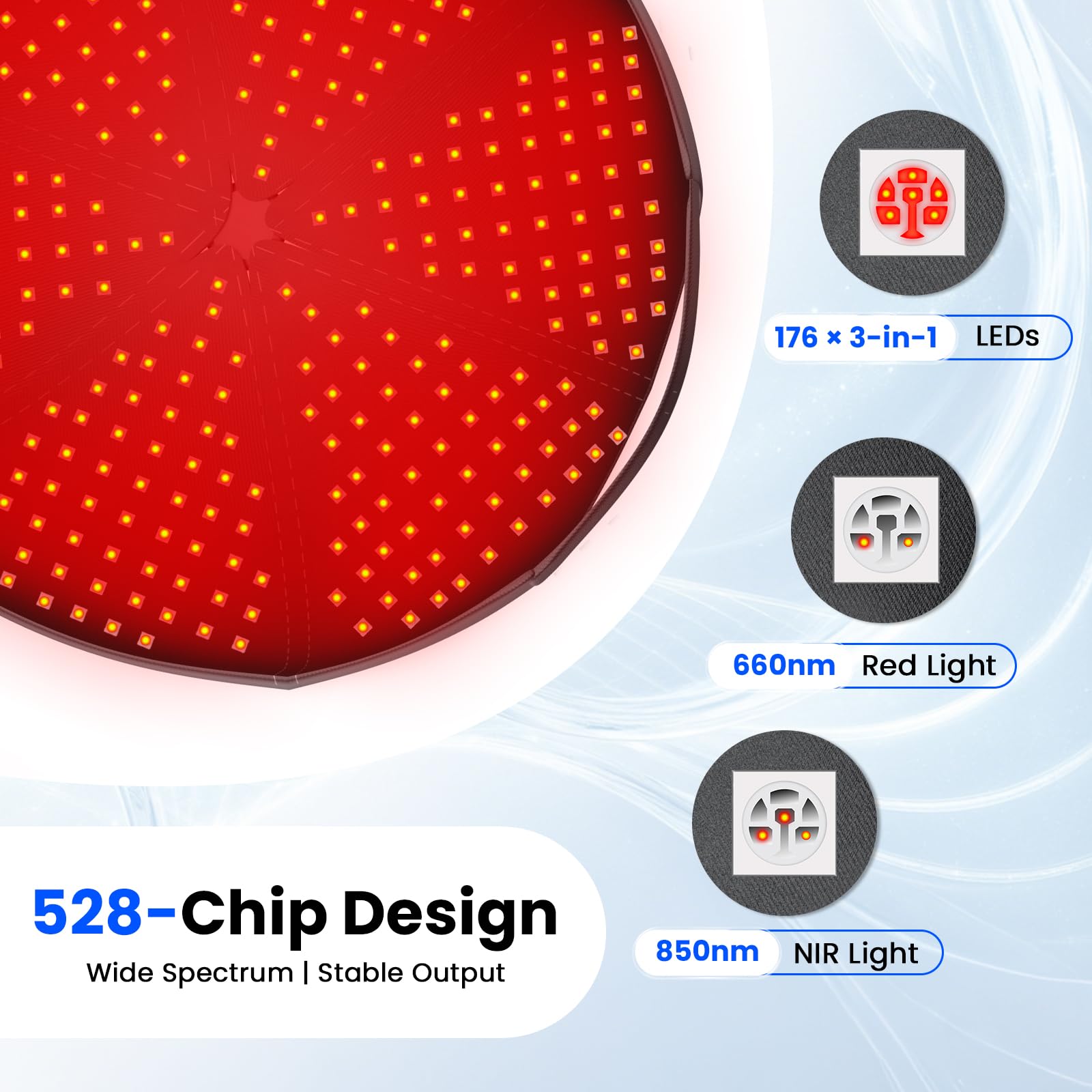 CAYAMA Red Light Cap adjustable fit on different head shapes.