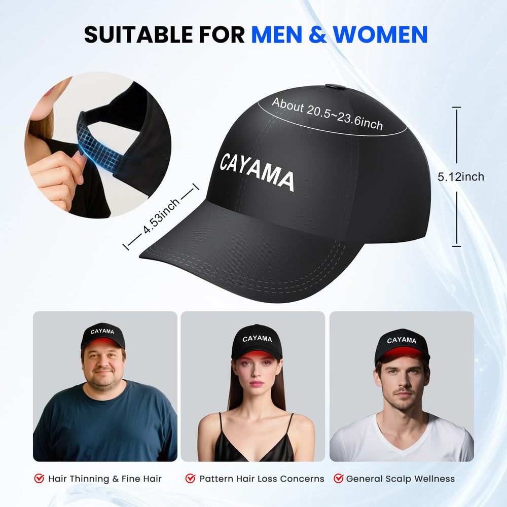 CAYAMA Red Light Cap comfortable-fit design, suitable for both men and women.