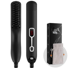 Cayzor Beard Straightener Comb front view shows compact portable grooming tool