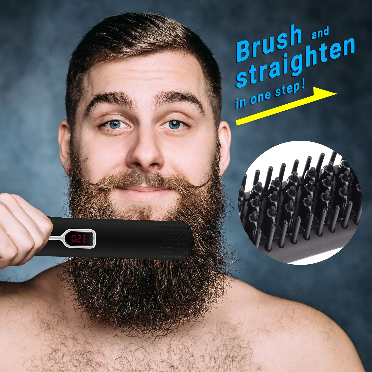 Cayzor Beard Straightener Comb top view highlights ergonomic design for comfortable styling