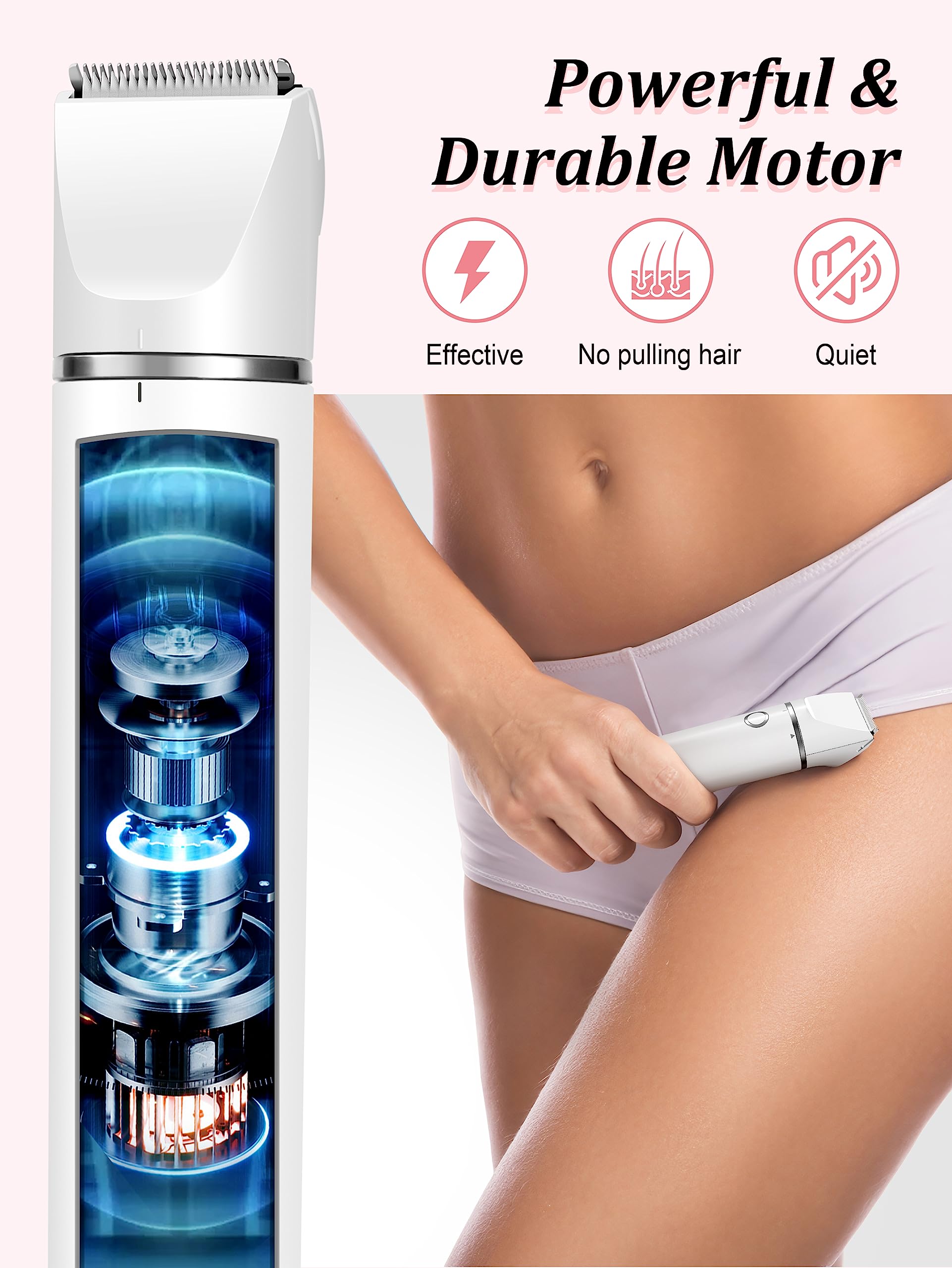 Cayzor bikini trimmer wet-dry IPX7 for comfortable use in any setting.