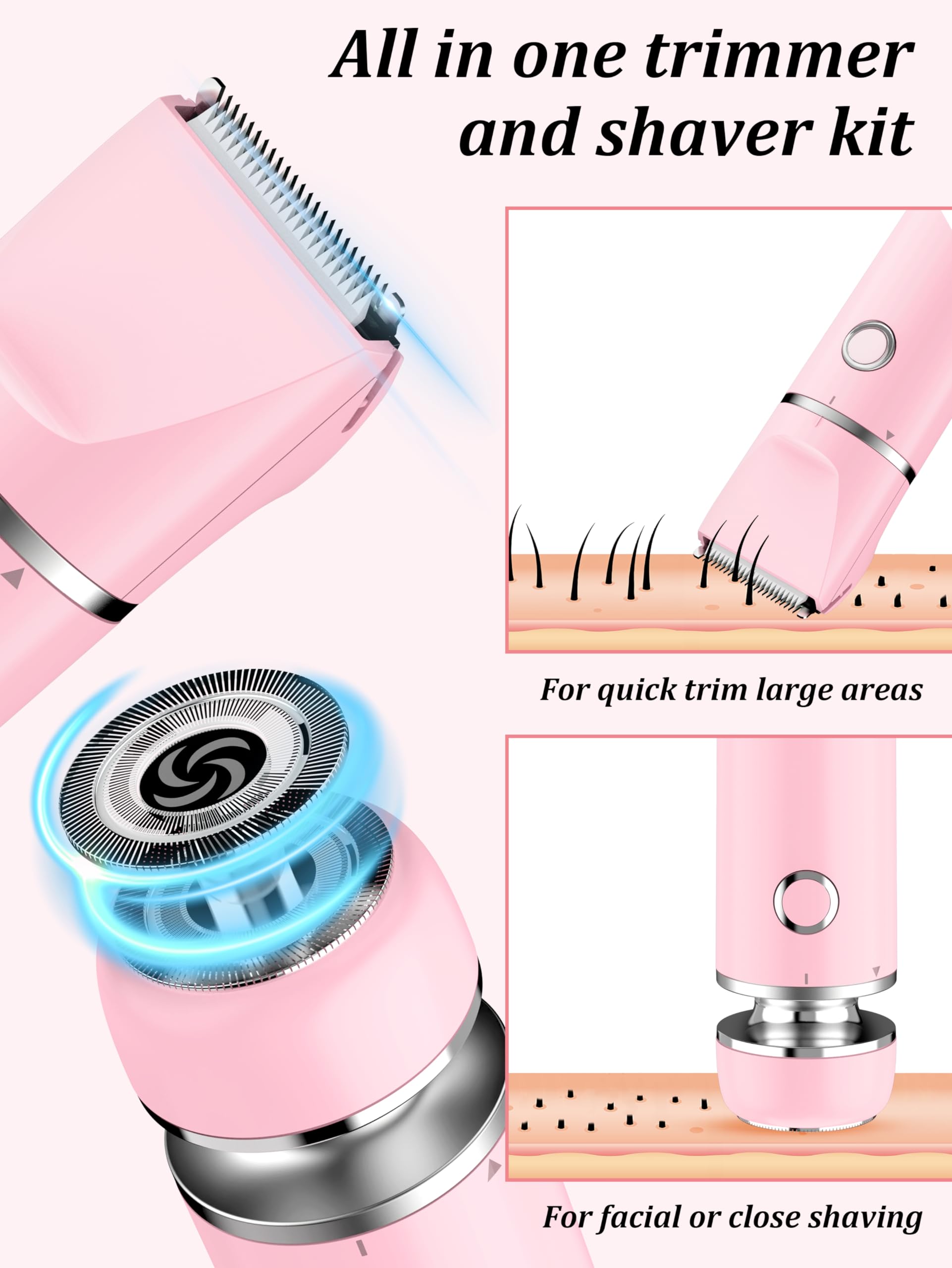 Cayzor Bikini Trimmer wet-dry-use for convenient grooming anytime.