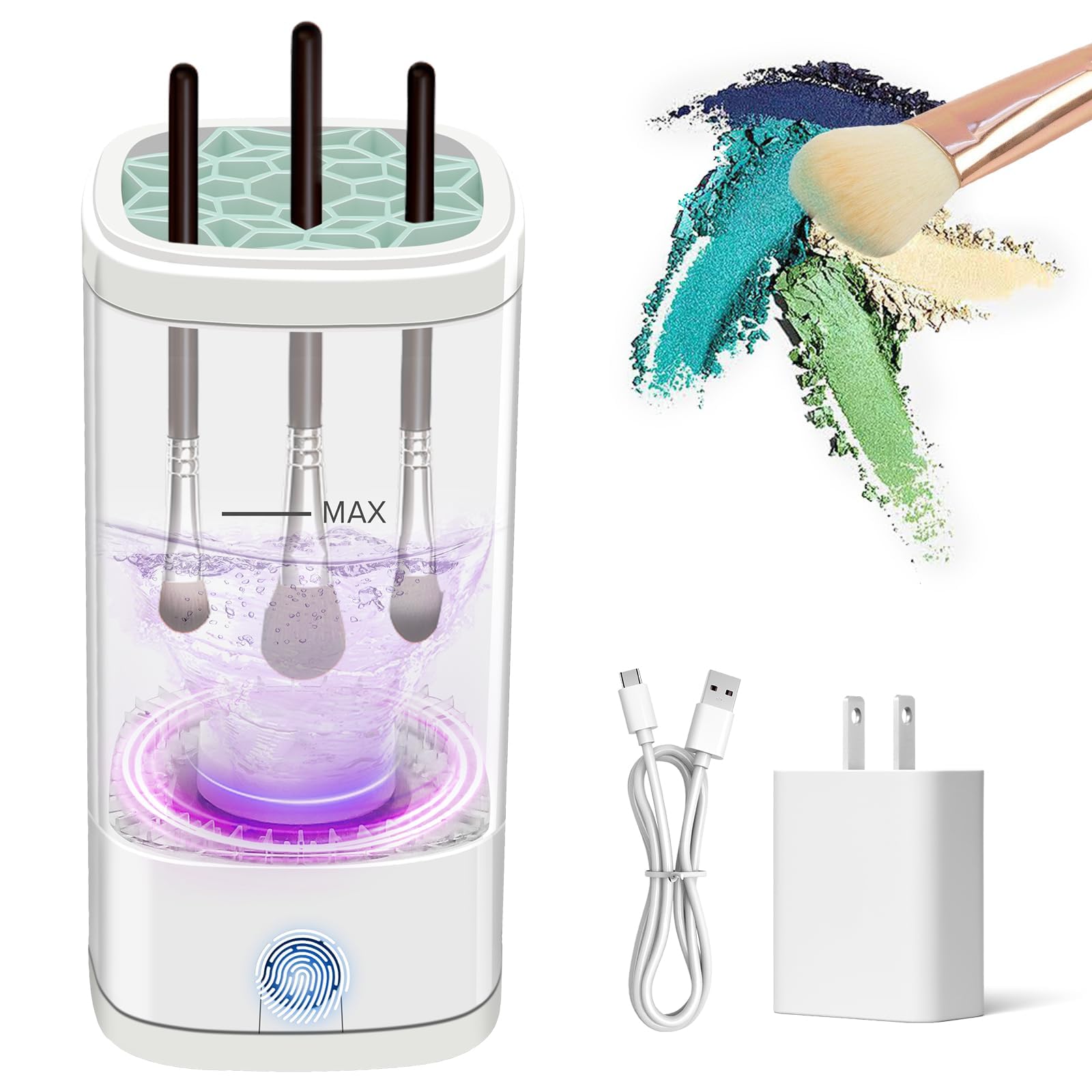 Cbsrvmlp electric makeup brush cleaner unit—compact and for quick hygienic cleansing.