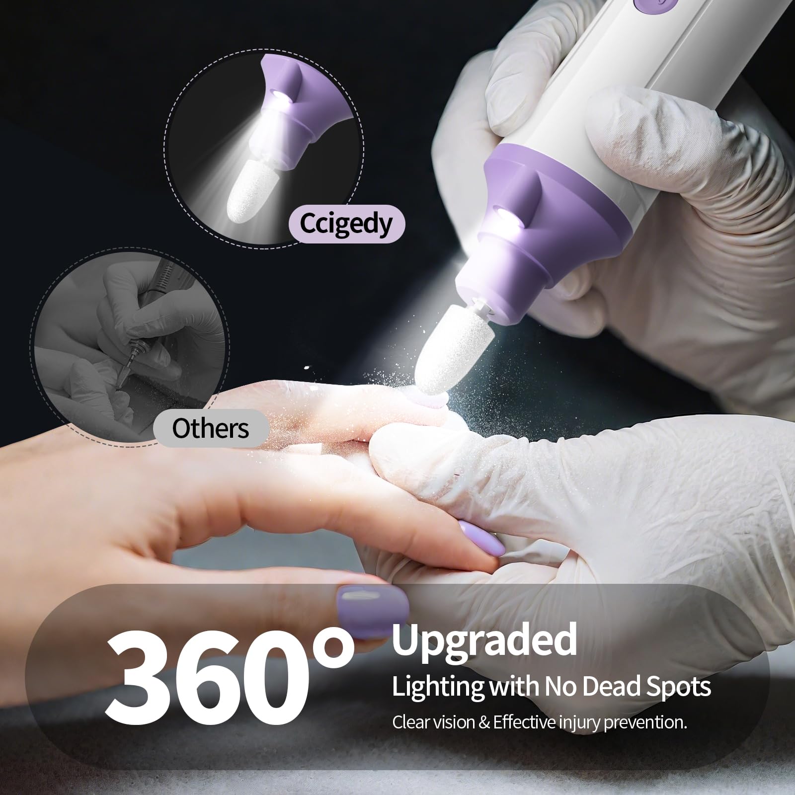 Ccigedy 2000mAh battery powers four plus hours of manicures on the go