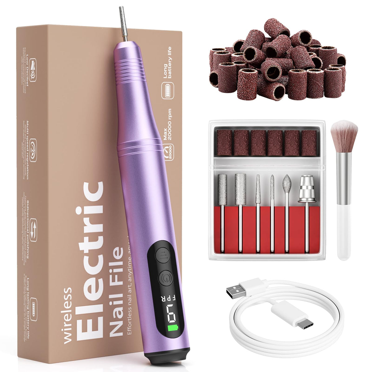 Ccigedy cordless electric nail drill kit enables at-home salon-quality nails.