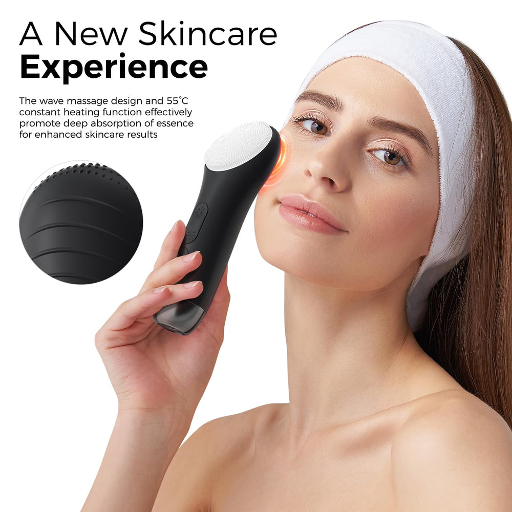 Ccigedy facial cleansing brush warming back massage boosts product absorption.