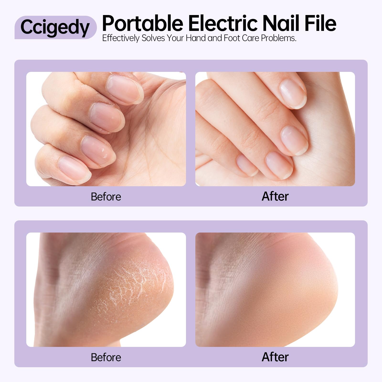 Ccigedy nail drill motor 20000 rpm enables fast shaping and smoothing without noise