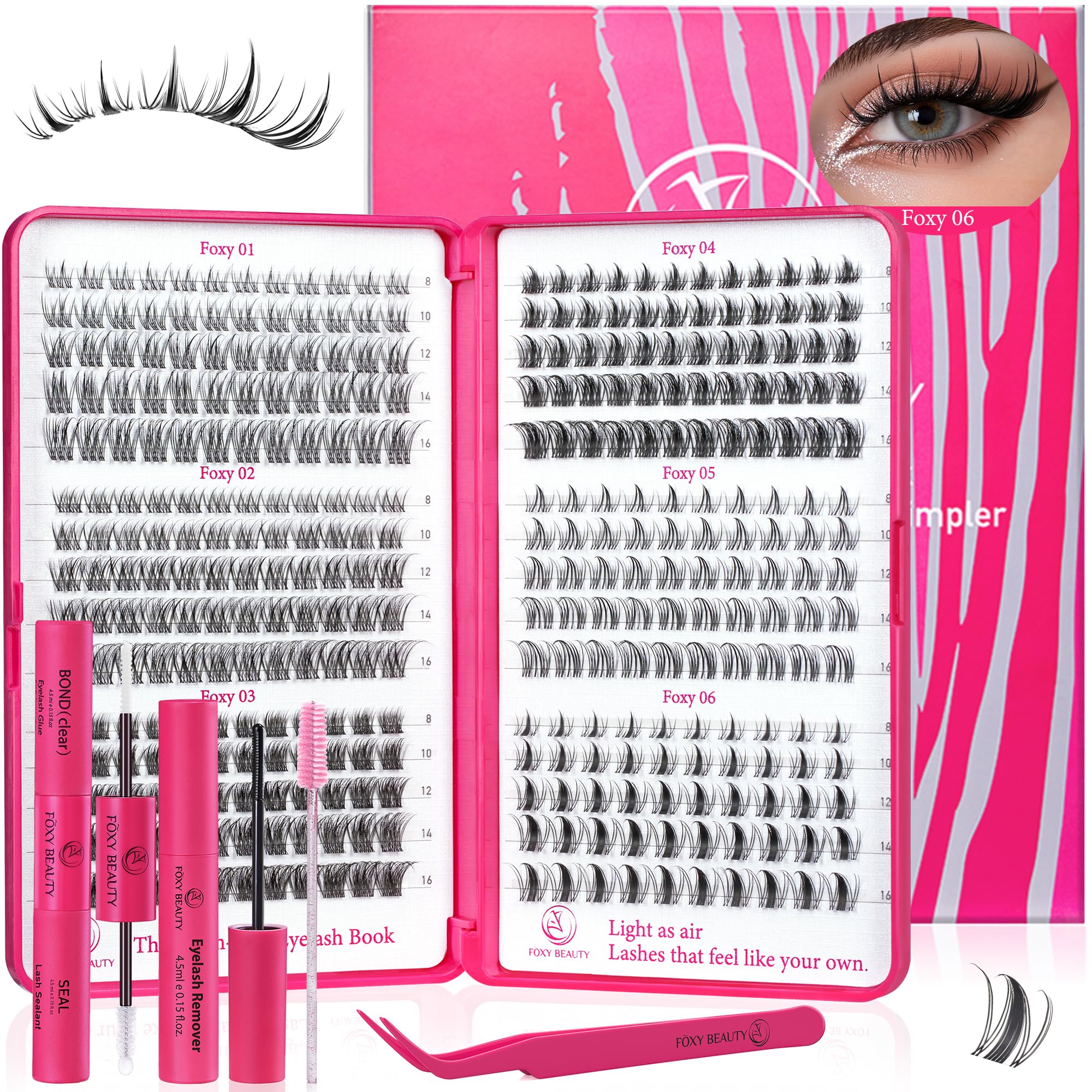 CCODDY lash clusters kit offers wispy natural lashes for everyday wear.