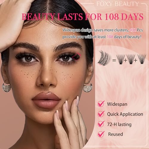 CCODDY Foxy Beauty Lash Clusters Kit 20mm clusters for dramatic volume.