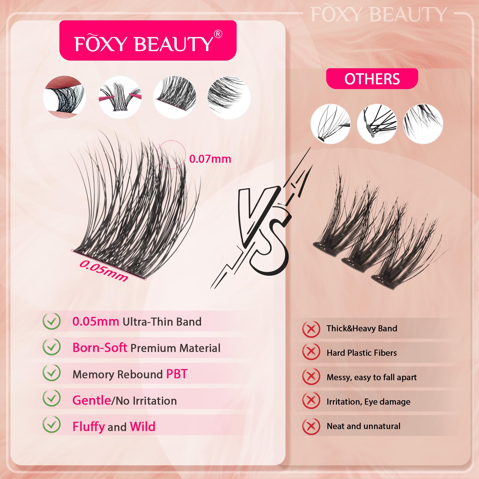 CCODDY Foxy Beauty mink-velvet texture lashes for soft realism.