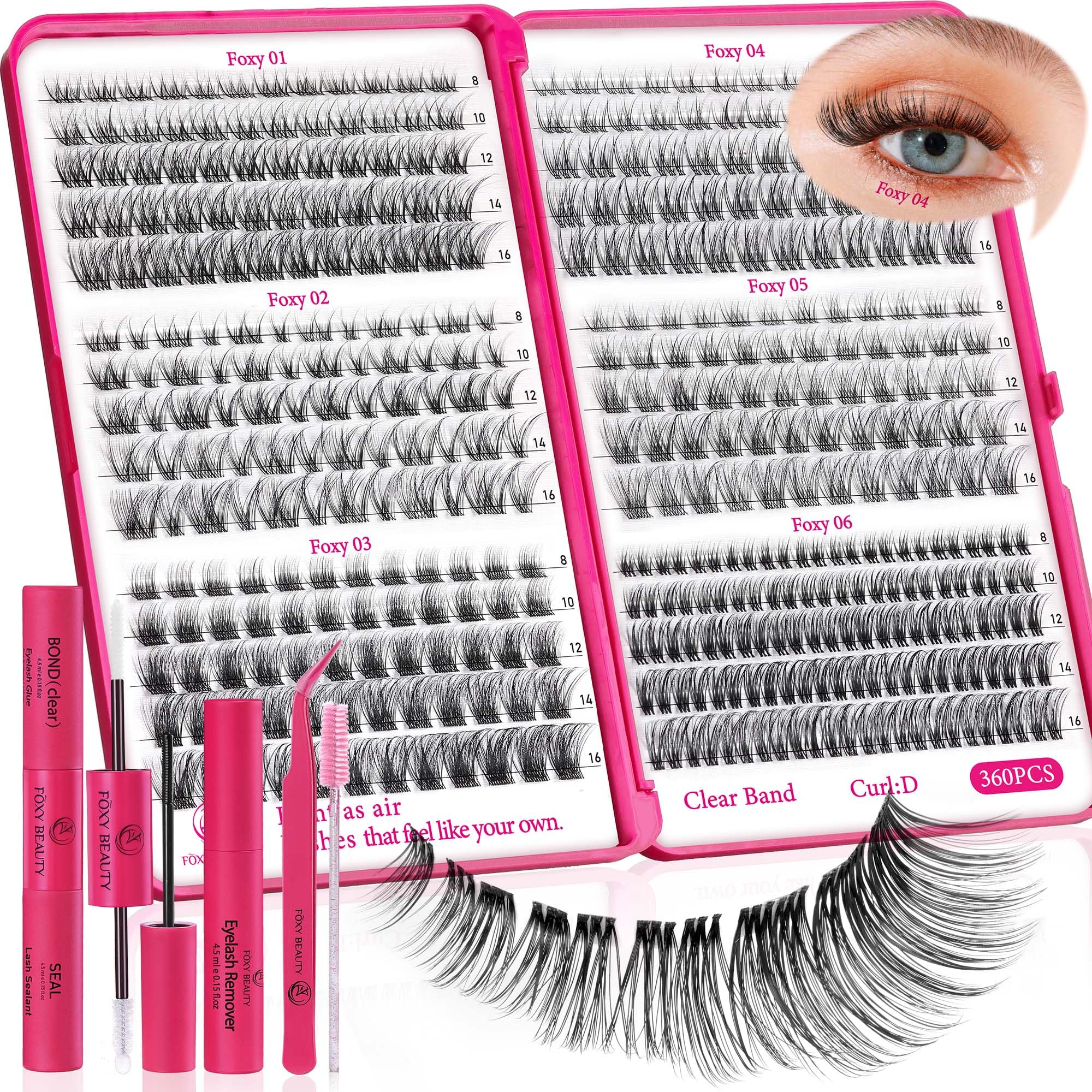 CCODDY Nova Lash Clusters Kit 360pcs collection demonstrates affordable salon-style lashes for at-home wear.