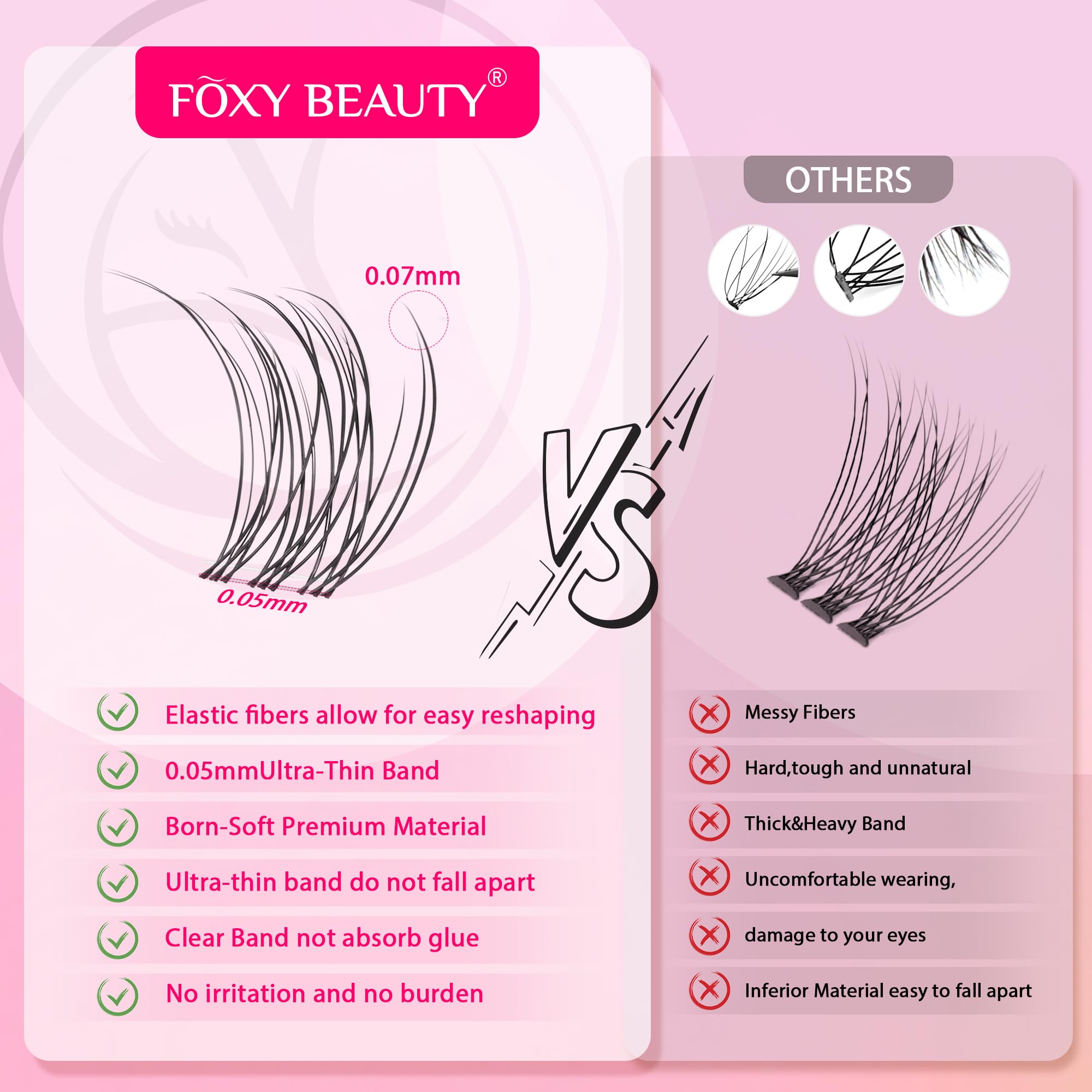 CCODDY soft-fiber lashes stay light and natural-looking during wear.