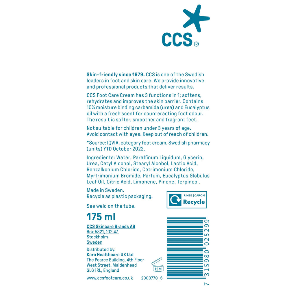CCS ingredients panel closeup for transparency and ingredient reassurance