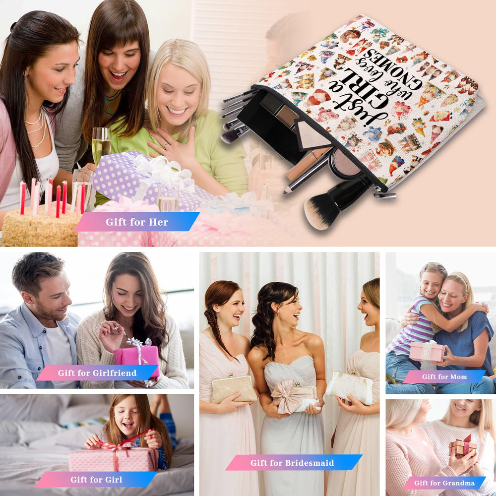 CEASQVAA compact canvas bag keeps cosmetics organized in tote or purse.
