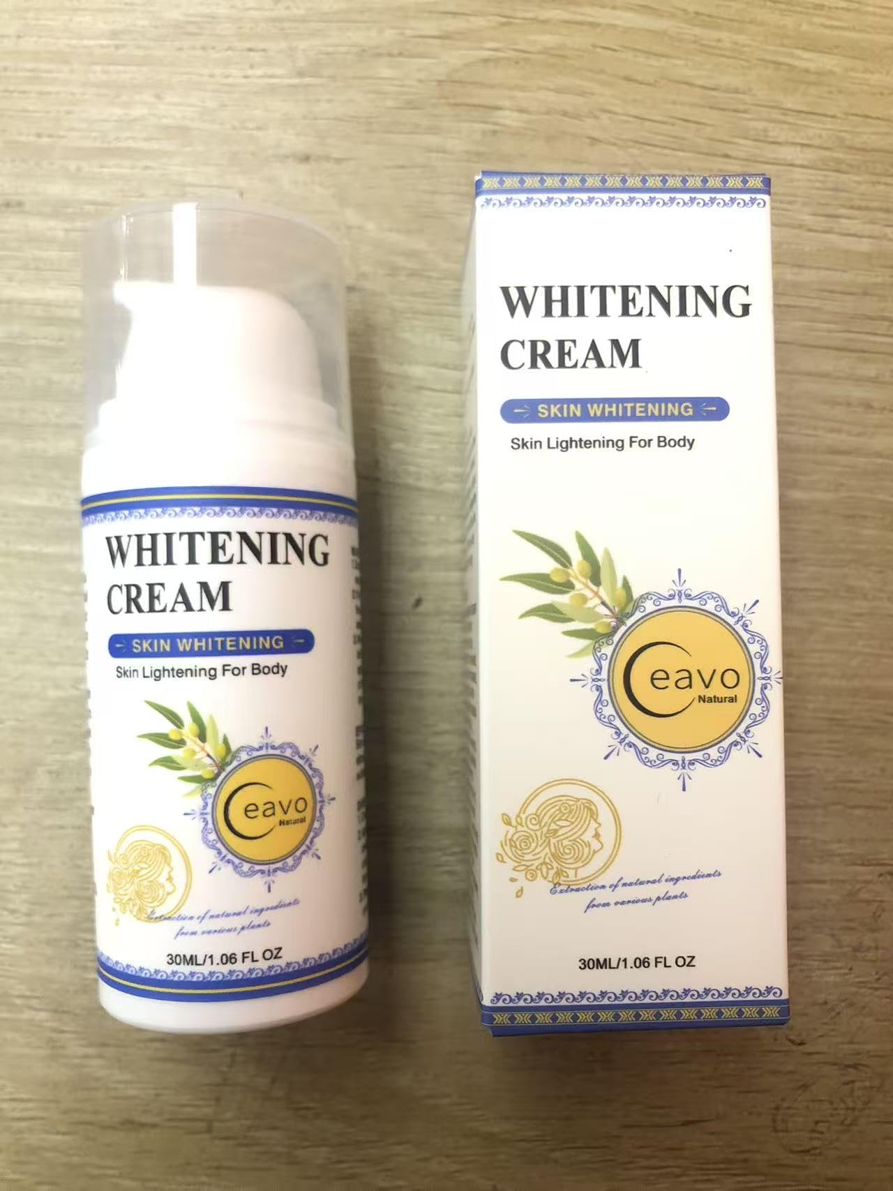 Ceavo Skin Whitening Cream in use with gentle massage motion