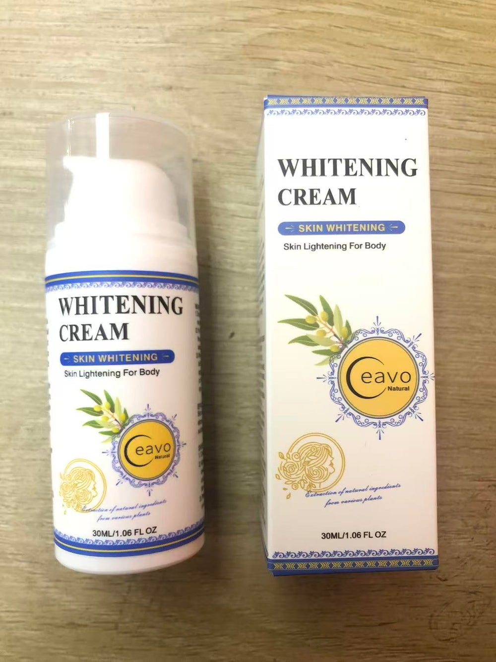 Ceavo Skin Whitening Cream in use with gentle massage motion