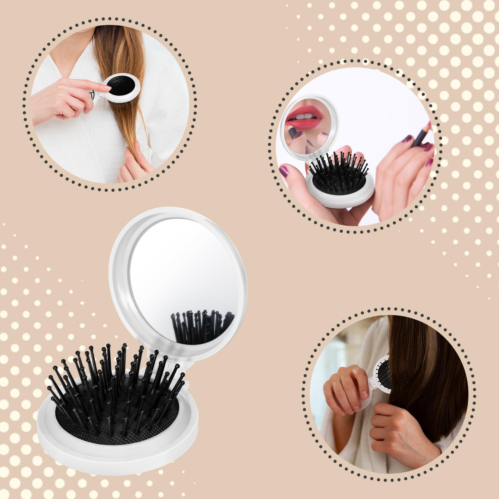 Cecnamt volleyball mini detangler brush durable PP plastic for long-lasting use.