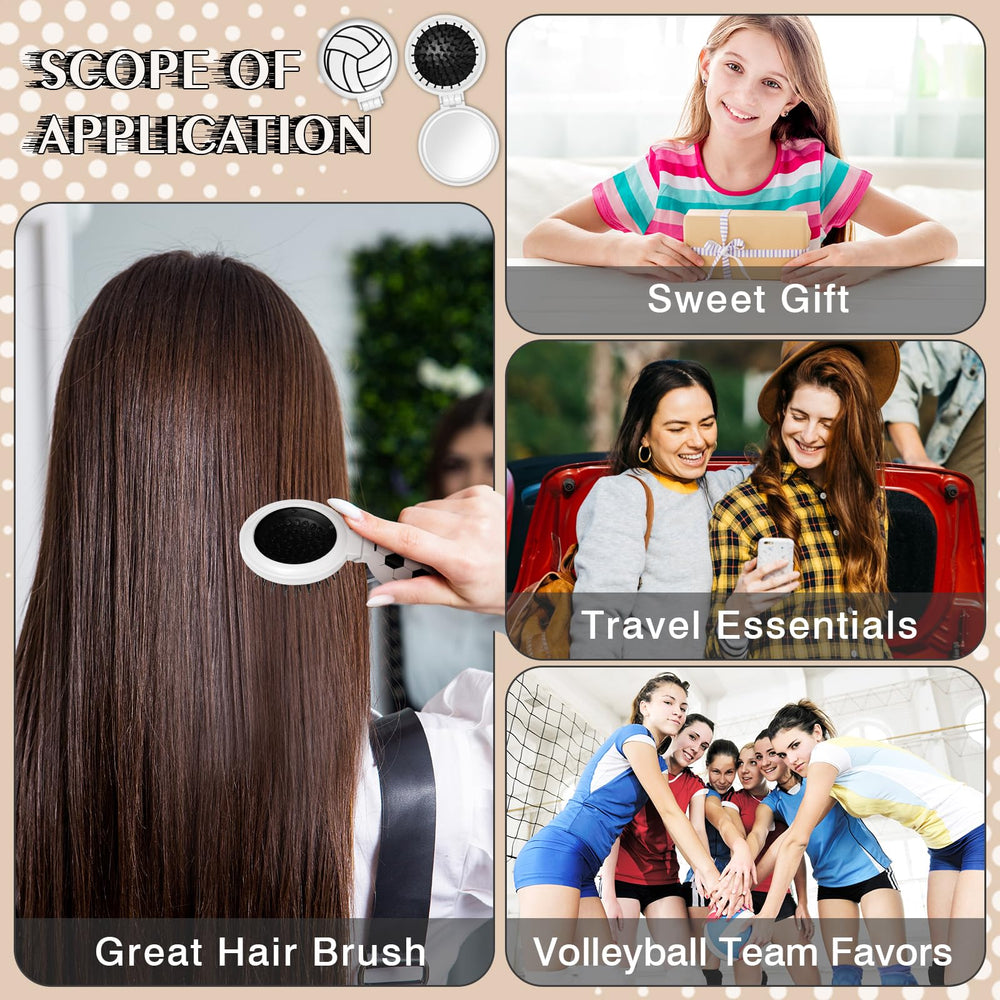 Cecnamt volleyball mini detangler brush soft bristles gently detangle all hair types.