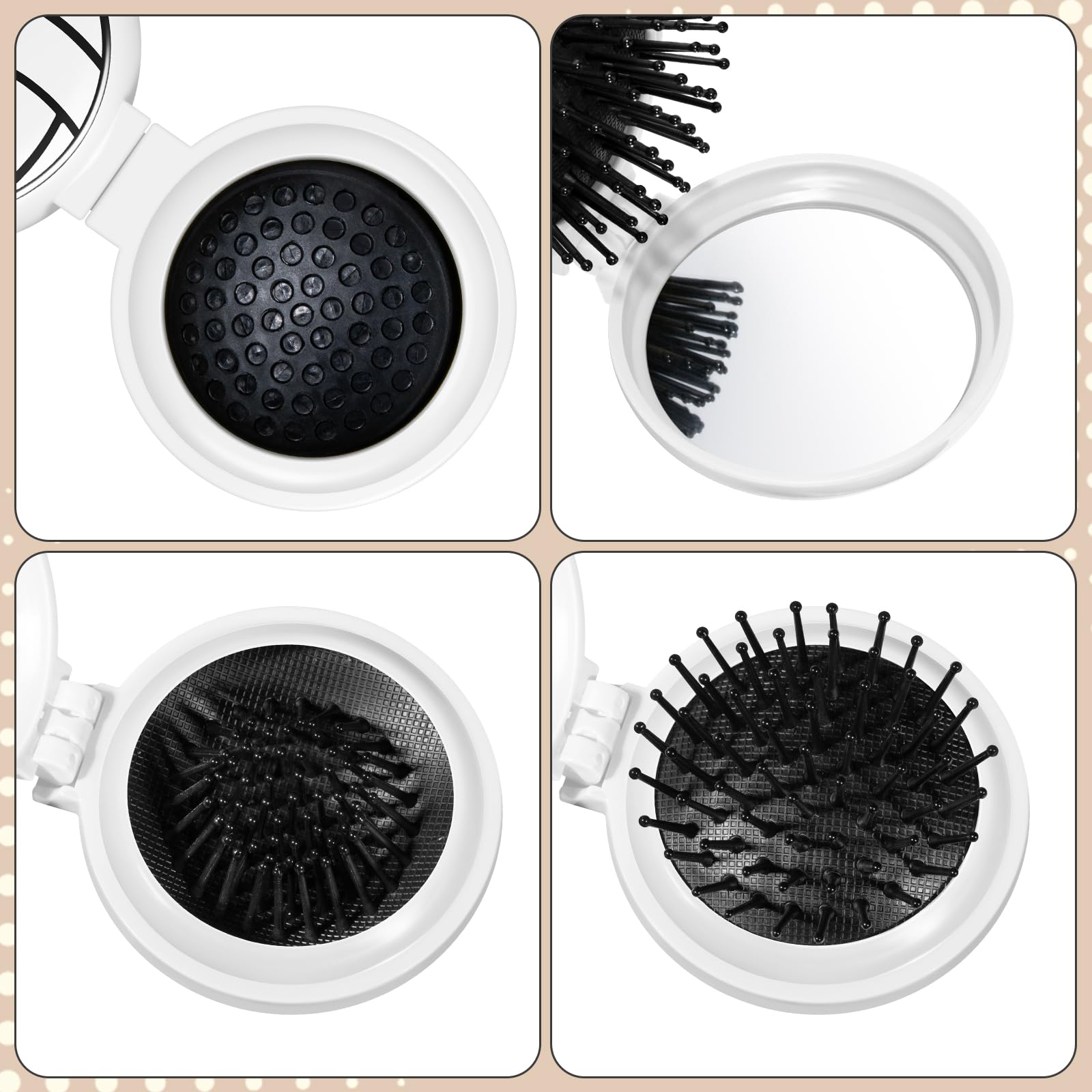 Cecnamt volleyball mini detangler brush sport design highlights volleyball pattern for team gifts.