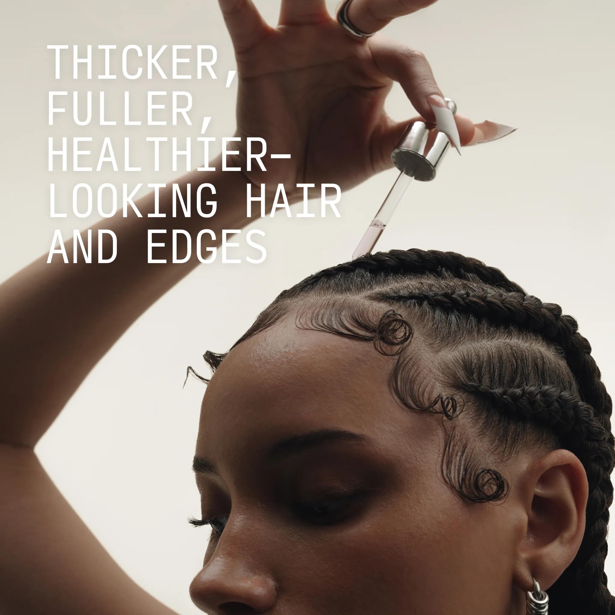 Cécred Fuller-looking hair-density close-up demonstrates appearance improvement from root to tip.